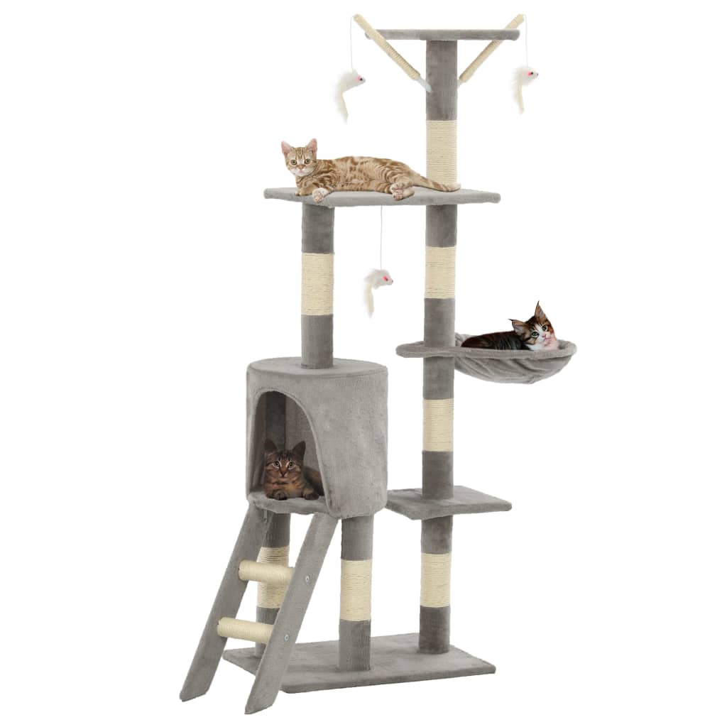 Vidaxl cat scratching post with sisal scratching posts 138 cm gray