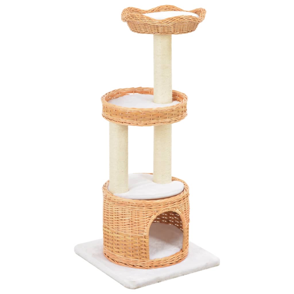 Vidaxl cat scratching post with sisal scratching post natural willow wood