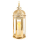 Moroccan Candle Lantern 37cm High Gold Candle Holder with Tempered Glass （40pcs）