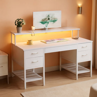 compare product 47 Inch Gaming Desk With LED Lights For Home Office