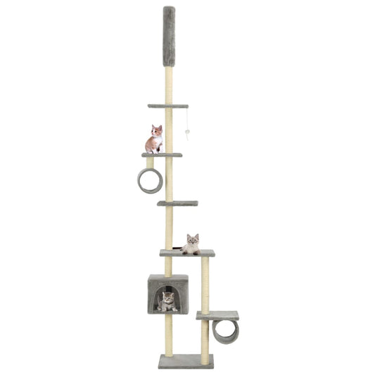 Vidaxl cat scratching post with sisal scratching posts 260 cm gray