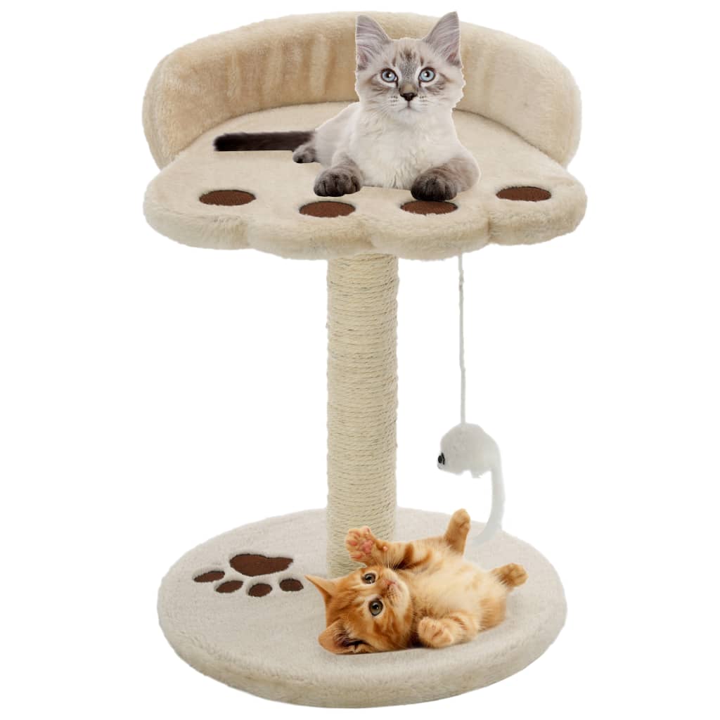 Vidaxl cat scratching post with sisal scratching post 40 cm beige and brown