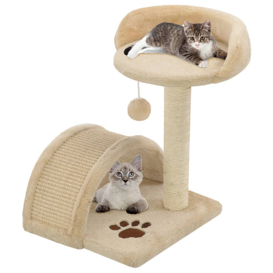 Vidaxl cat scratching post with sisal scratching post 40 cm beige and brown
