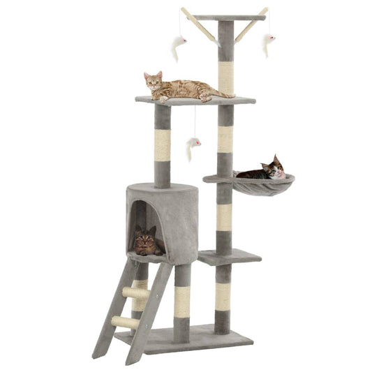 Vidaxl cat scratching post with sisal scratching posts 138 cm gray