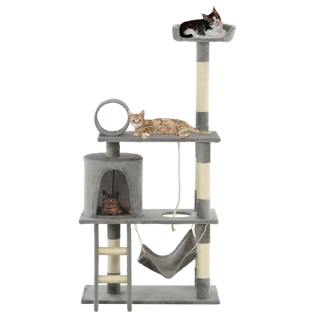 Vidaxl cat scratching post with sisal scratching posts 140 cm gray