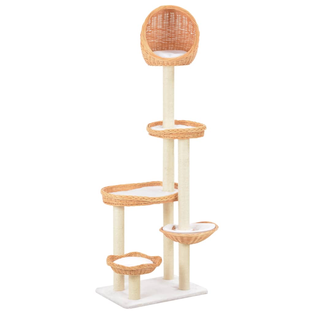 Vidaxl cat scratching post with sisal scratching post natural willow wood