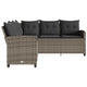 NNEVL L-shaped Couch Sofa with Cushions Grey Poly Rattan