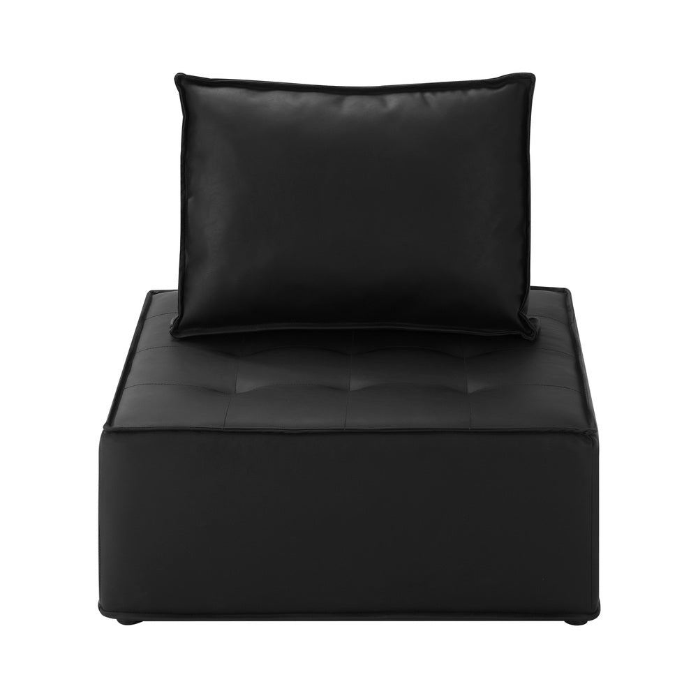NNEED 4pcs Pu Leather Sofa Couch Black