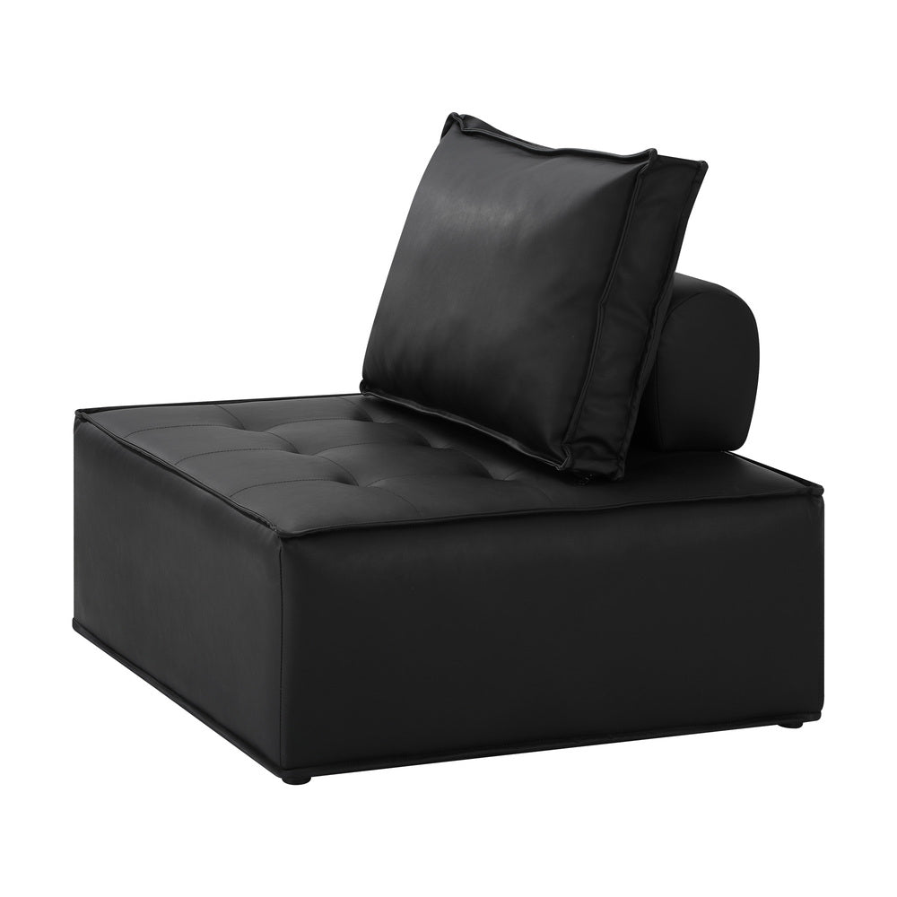 NNEED 4pcs Pu Leather Sofa Couch Black