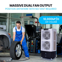 NNEMB 35L 220W Evaporative Air Cooler Portable Industrial Fan-Purifier-Humidifier-Remote Control