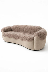Genuine Beige Sheepskin Couch Cover for Dogs — Natural Sofa Protector (Plastic-Free)