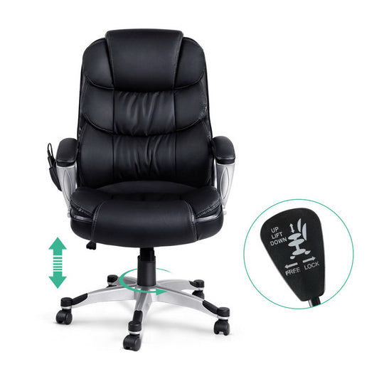 NNEDSZ 8 Leather Massage Chair - Black