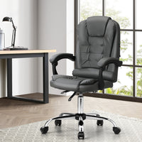 NNEED Massage Office Chair Racing Chairs PU Leather Grey
