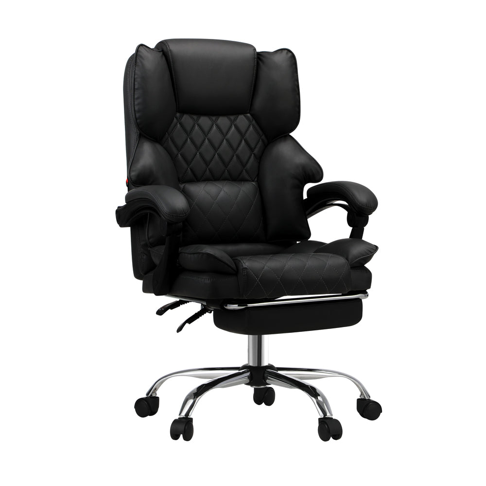 NNEED Massage Office Chair PU Footrest Black