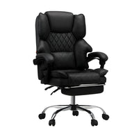 NNEED Massage Office Chair PU Footrest Black