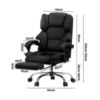 NNEED Massage Office Chair PU Footrest Black