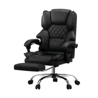 NNEED Massage Office Chair PU Footrest Black