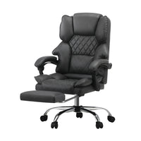 NNEED Massage Office Chair PU Footrest Grey