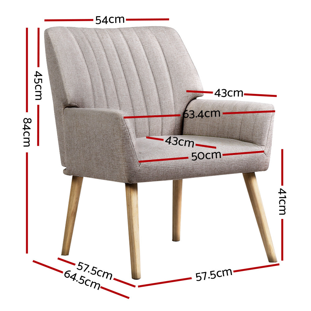 NNEDSZ Armchair Lounge Chair Armchairs Accent Chairs Sofa Couch Fabric Beige