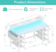 47 Inch Gaming Desk With LED Lights For Home Office Use