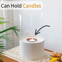 11.4"H  Round Portable Tabletop Fireplace(white)