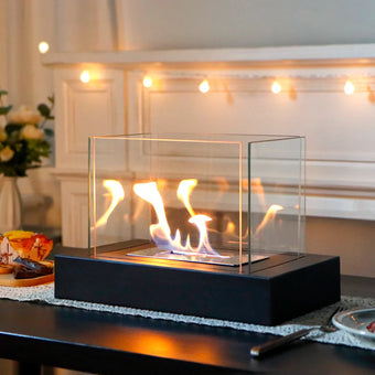 compare product 360° View Rectangular Tabletop Fireplace Fire Bowl With Four-Sided Glass